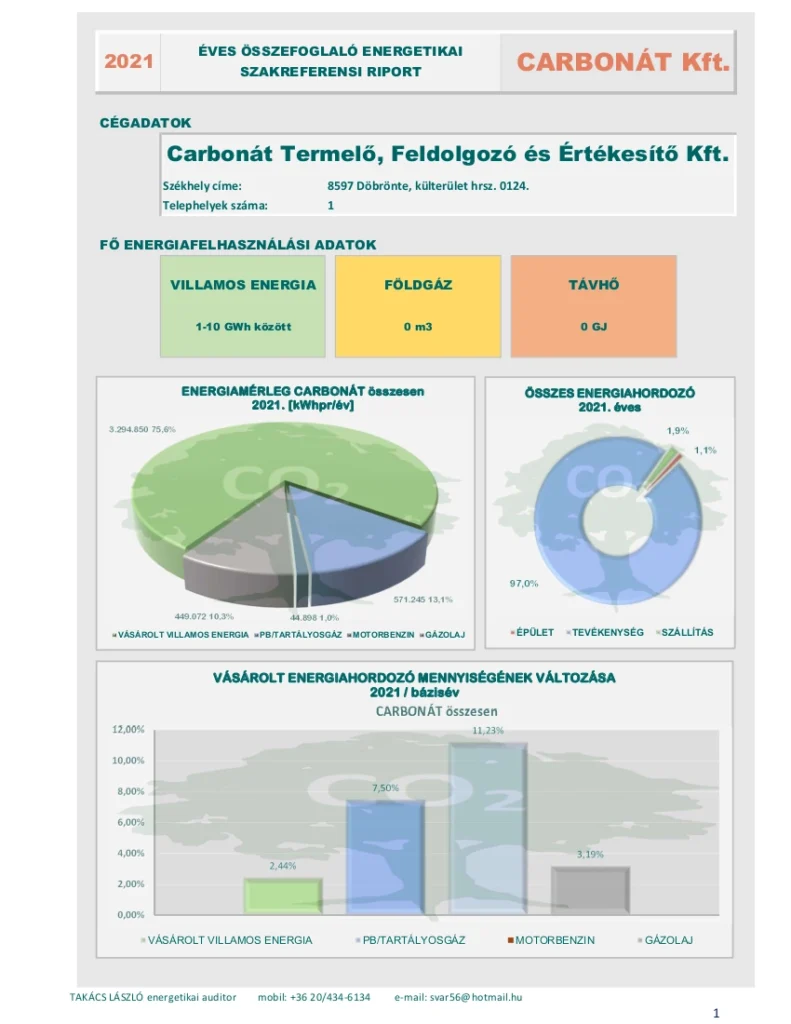 Energetikai jelentés 2021